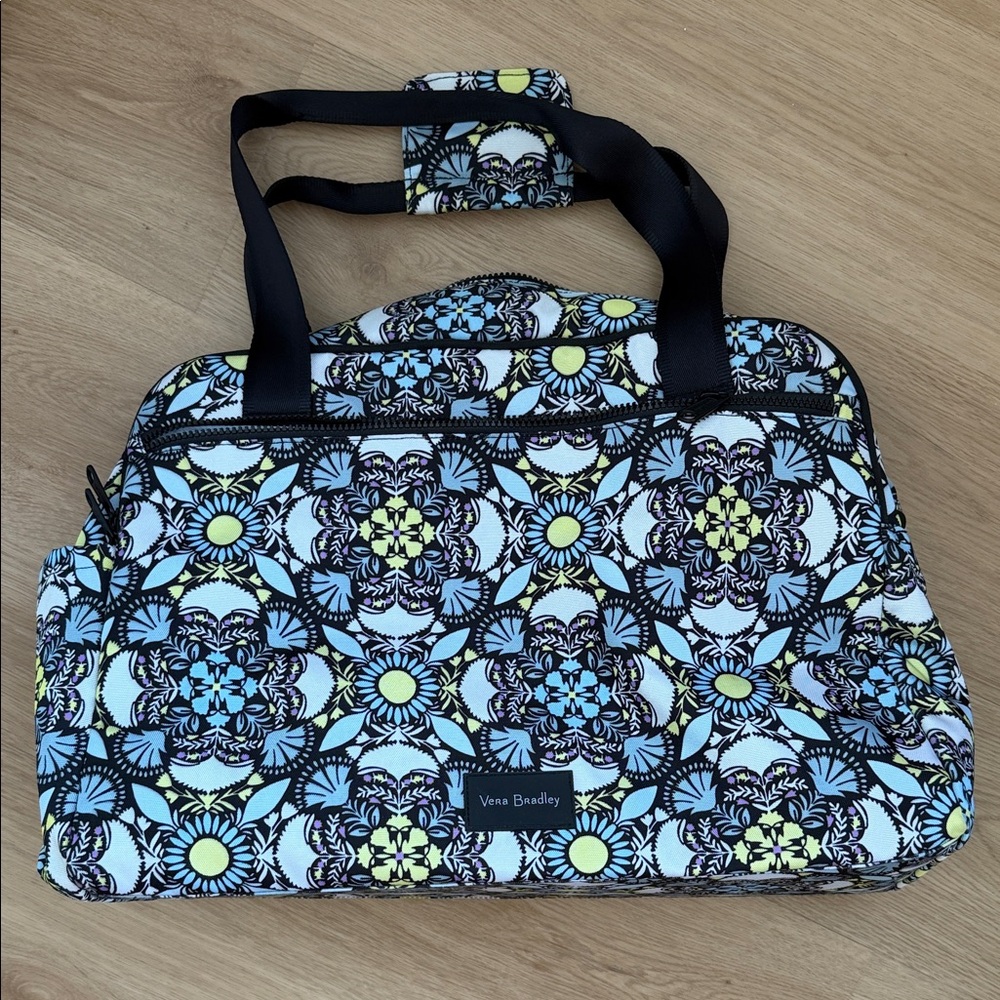 Vera Bradley Women's Travel Bag - Black, Blue, Yellow Floral